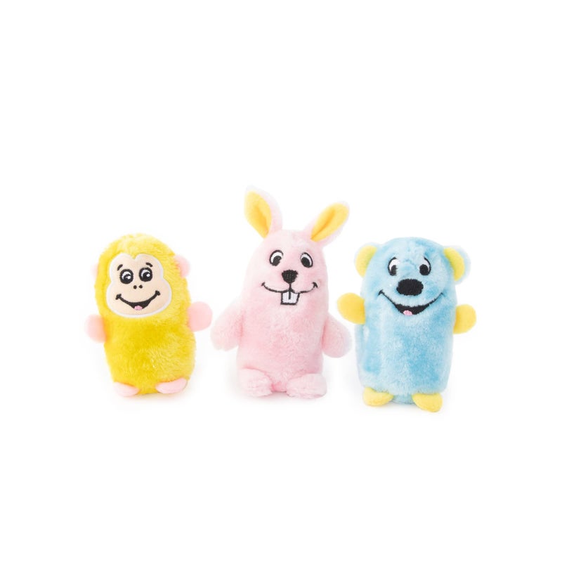 ZippyPaws Squeakie Buddies - No Stuffing Dog Toys to Keep Them Busy, for Small & Medium Dogs, Squeaky Pet Toy for Boredom, Unstuffed Chew Toy, Soft Plush Puppy Products - Pack of 3 - Image 1